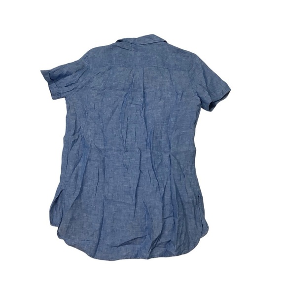 Christian Siriano 100% Linen Button-down Shirt Dress Blue Sz Medium Blue - Picture 7 of 10